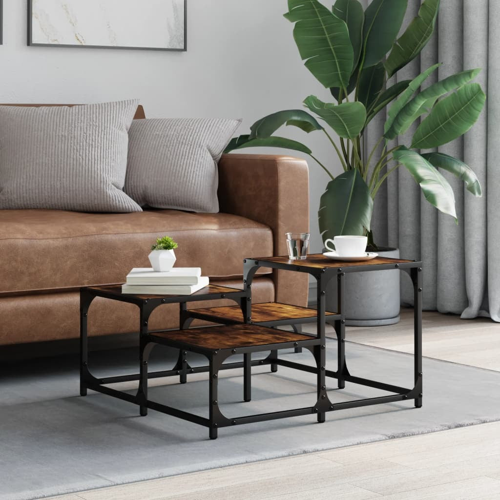 Coffee Table Smoked oak Engineered wood, metal Medium