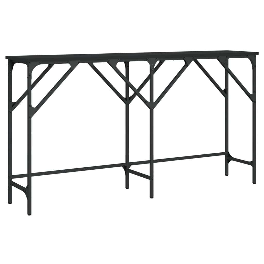 Console Table Black Engineered wood 55.1 x 11.4 x 29.5 in
