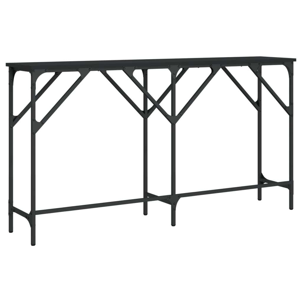 Console Table Black Engineered wood 55.1 x 11.4 x 29.5 in