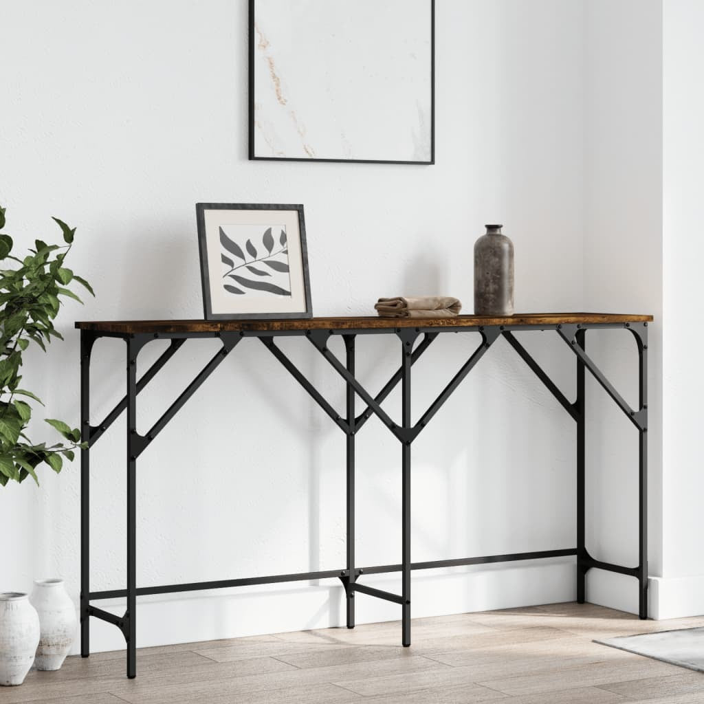 Console Table Smoked oak Engineered wood Narrow console
