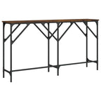 Console Table Smoked oak Engineered wood Narrow console