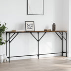 Console Table Smoked Oak Engineered Wood Extra Long