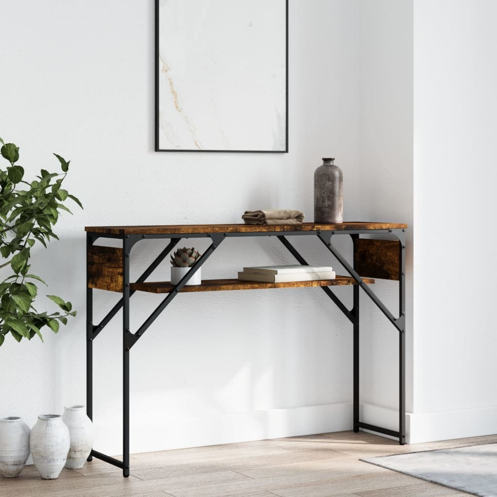Console Table Smoked oak Engineered wood, metal