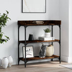 Console Table Smoked Oak Engineered wood, Metal Medium