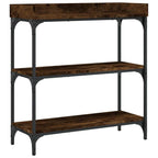 Console Table Smoked Oak Engineered wood, Metal Medium