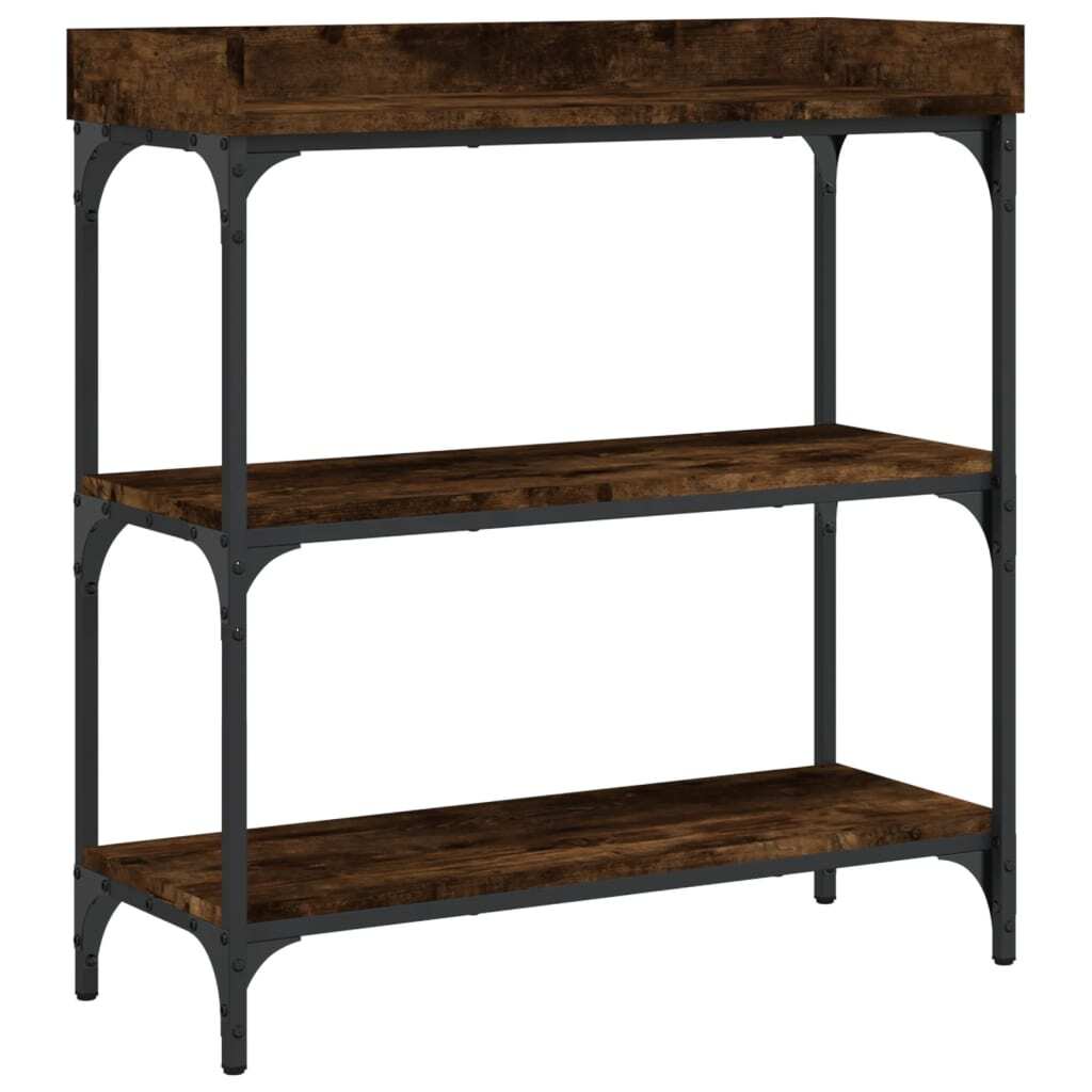 Console Table Smoked Oak Engineered wood, Metal Medium