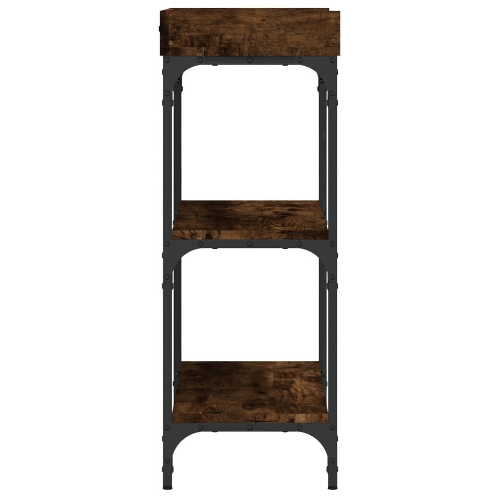 Console Table Smoked Oak Engineered wood, Metal Medium