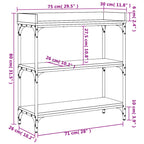Console Table Smoked Oak Engineered wood, Metal Medium