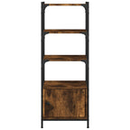 Bookcase Smoked Oak Engineered wood, Metal 3-Tier Adjustable Feet