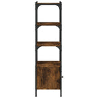 Bookcase Smoked Oak Engineered wood, Metal 3-Tier Adjustable Feet