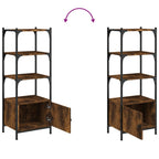 Bookcase Smoked Oak Engineered wood, Metal 3-Tier Adjustable Feet