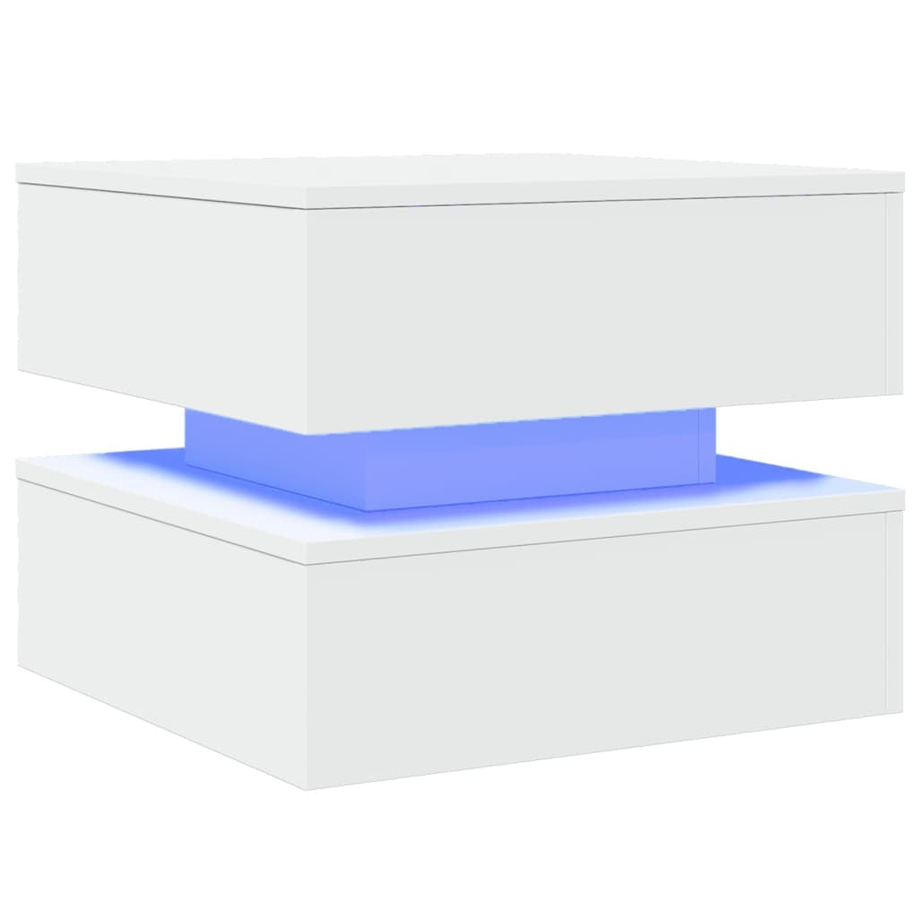 Coffee Table White Engineered Wood Medium Square Modern