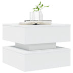 Coffee Table White Engineered Wood Medium Square Modern