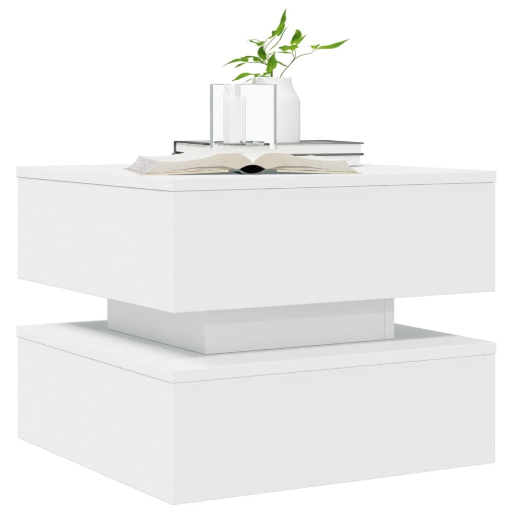 Coffee Table White Engineered Wood Medium Square Modern
