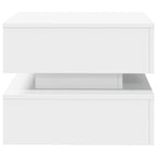 Coffee Table White Engineered Wood Medium Square Modern