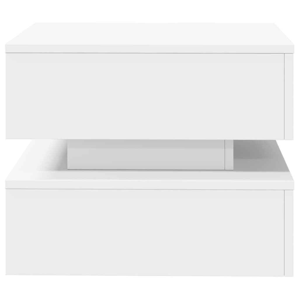Coffee Table White Engineered Wood Medium Square Modern
