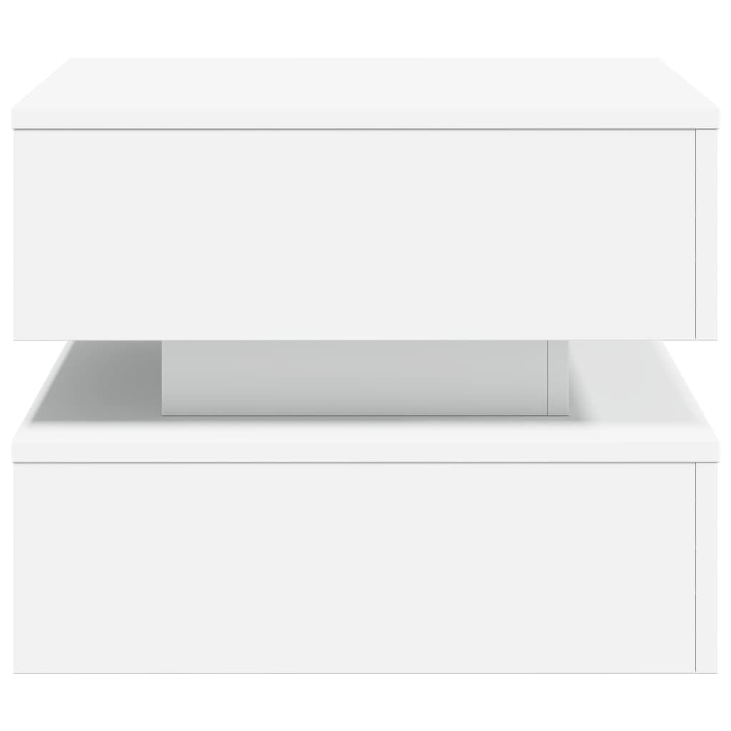 Coffee Table White Engineered Wood Medium Square Modern