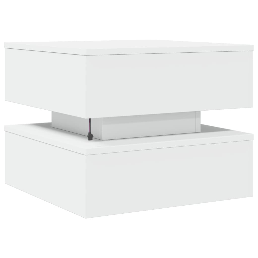 Coffee Table White Engineered Wood Medium Square Modern