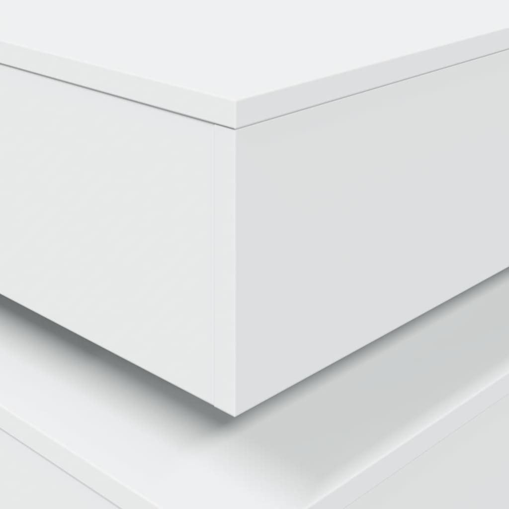 Coffee Table White Engineered Wood Medium Square Modern