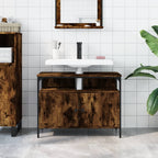 Bathroom Sink Cabinet Smoked oak Engineered wood