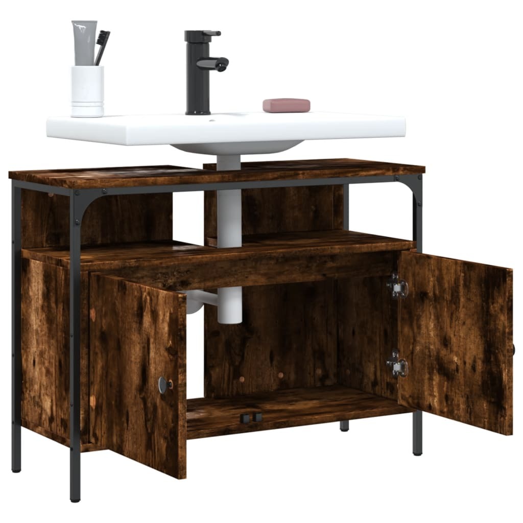 Bathroom Sink Cabinet Smoked oak Engineered wood