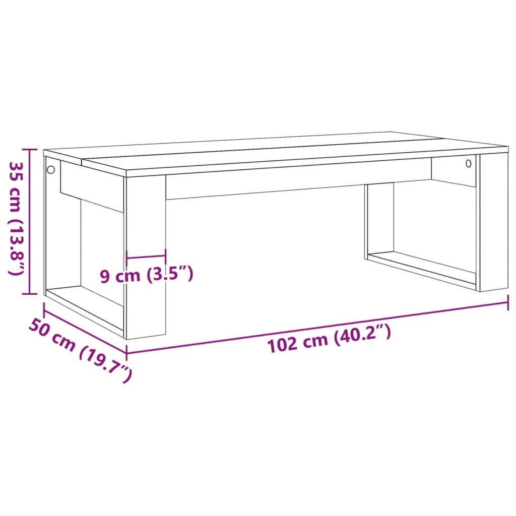 Coffee Table Artisan Oak Engineered Wood Medium Durable