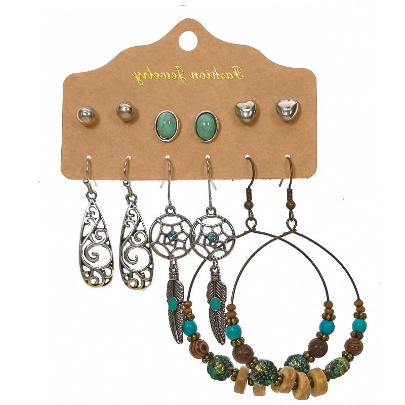 Bohemian Ethnic Water Drop Leaf Beaded Earrings Set for Women – Exquisite Fashion Jewelry