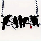 Retro Gothic Black Crow Pendant Necklace – Hip Hop Fashion