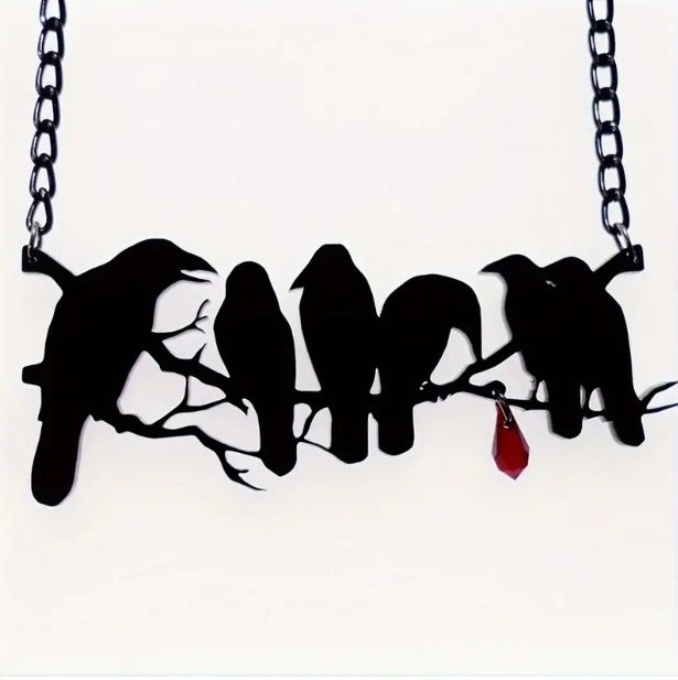Retro Gothic Black Crow Pendant Necklace – Hip Hop Fashion
