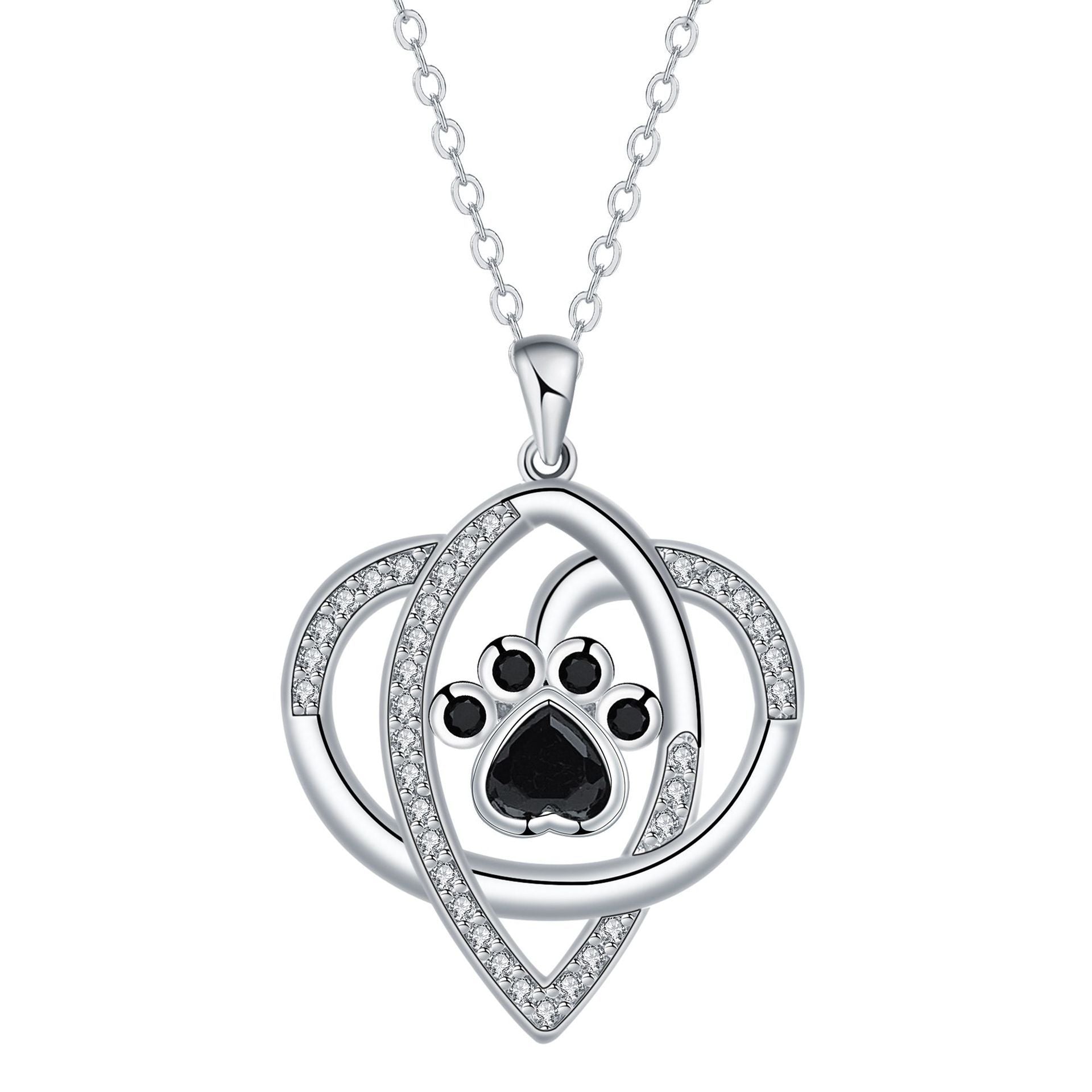 Pet Paw Print Necklace – Elegant Cat & Dog Pendant Jewelry