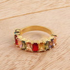 Women’s Irregular Rainbow Color Ring – Trendy Design