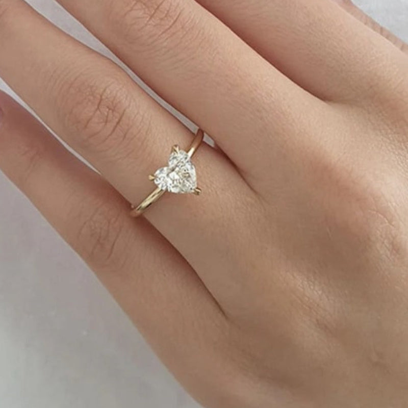 Women's Simple Love Heart-Shaped Wedding Ring – Fashion Jewelry