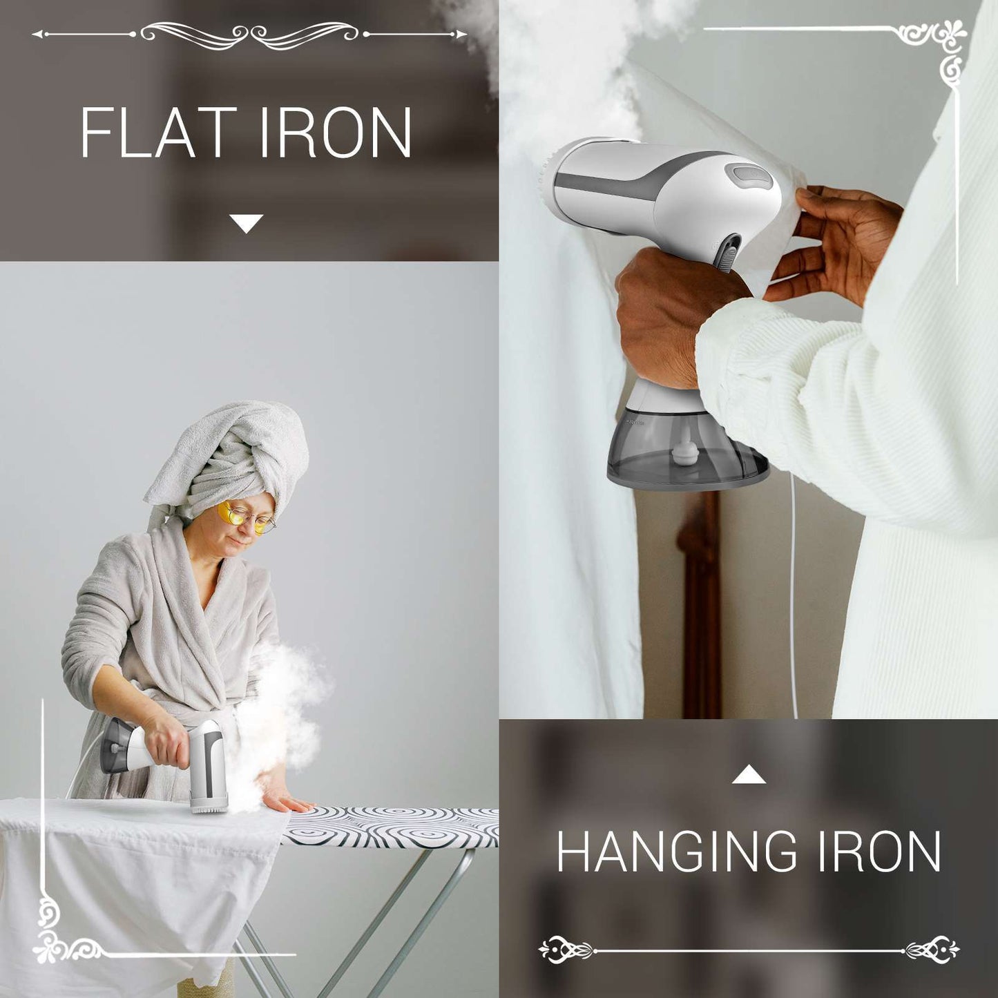 Compact Clothes Steamer Iron for Travel & Home