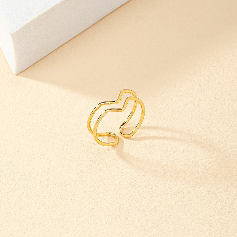 Retro Hollow Heart-Shaped Ring – Simple & Stylish for Women