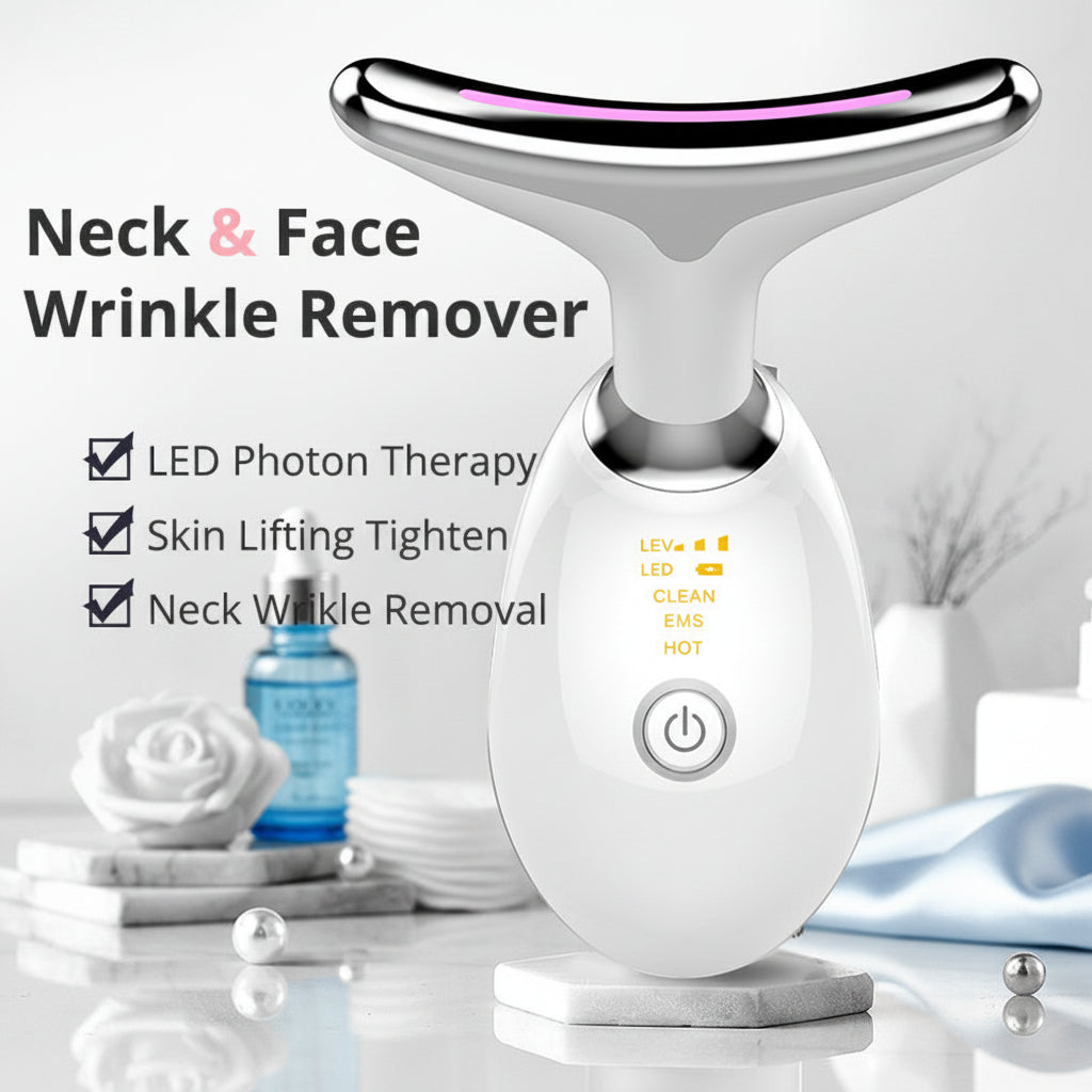EMS Thermal Neck Lifting Massager Microcurrent Wrinkle Remover & Skin Tightening Device