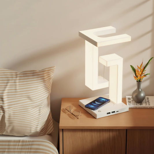Floating Balance Lamp with Wireless Charging Modern LED Suspension Desk Light