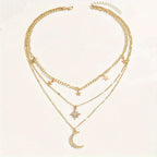Multi-Layer Crescent XINGX-Shaped Necklace – Classic Sexy Women's Jewelry