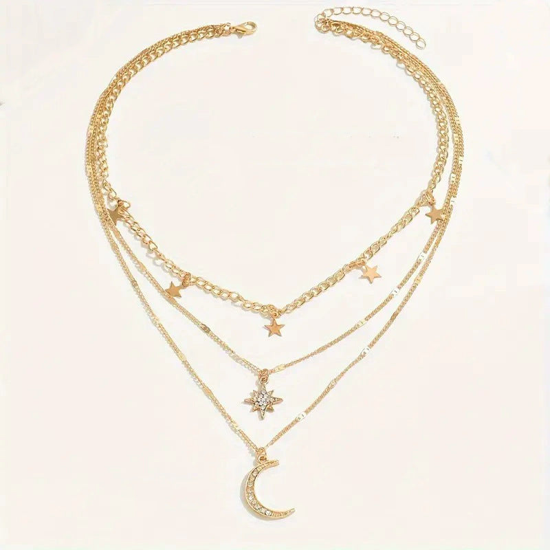 Multi-Layer Crescent XINGX-Shaped Necklace – Classic Sexy Women's Jewelry
