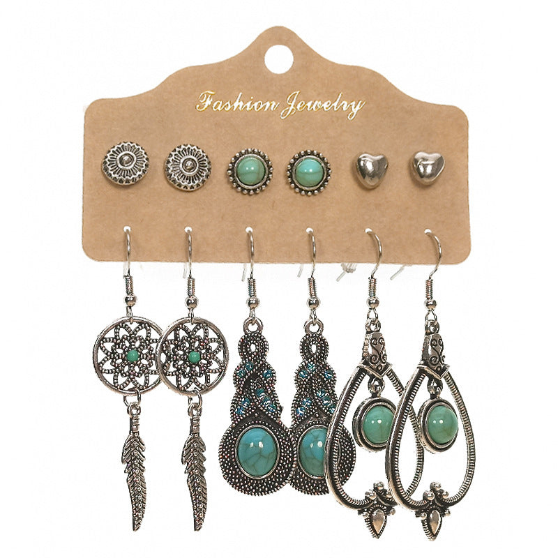 Bohemian Ethnic Water Drop Leaf Beaded Earrings Set for Women – Exquisite Fashion Jewelry