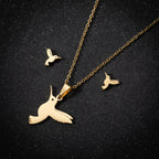 Cute Animal Stainless Steel Jewelry Set – Earrings & Necklace for Women