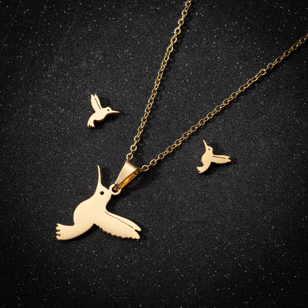 Cute Animal Stainless Steel Jewelry Set – Earrings & Necklace for Women