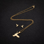 Cute Animal Stainless Steel Jewelry Set – Earrings & Necklace for Women