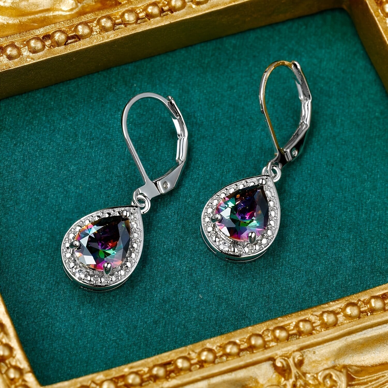 Colorful Water Drop Stone Earrings – Fashion Jewelry for Women