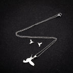Cute Animal Stainless Steel Jewelry Set – Earrings & Necklace for Women