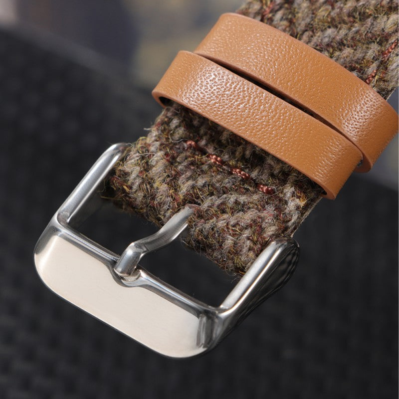 Tweed Vintage Leather Watch Strap – Classic Timepiece Band