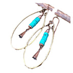 Bohemian Vintage Turquoise Beaded Pendant Jewelry Women's Earrings