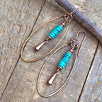 Bohemian Vintage Turquoise Beaded Pendant Jewelry Women's Earrings