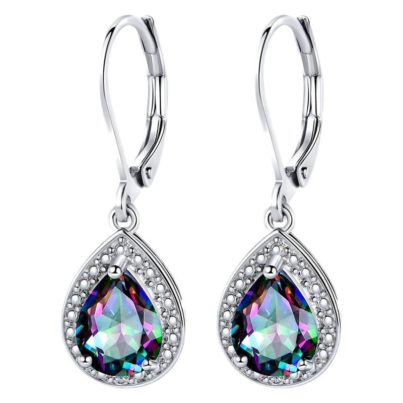 Colorful Water Drop Stone Earrings – Fashion Jewelry for Women