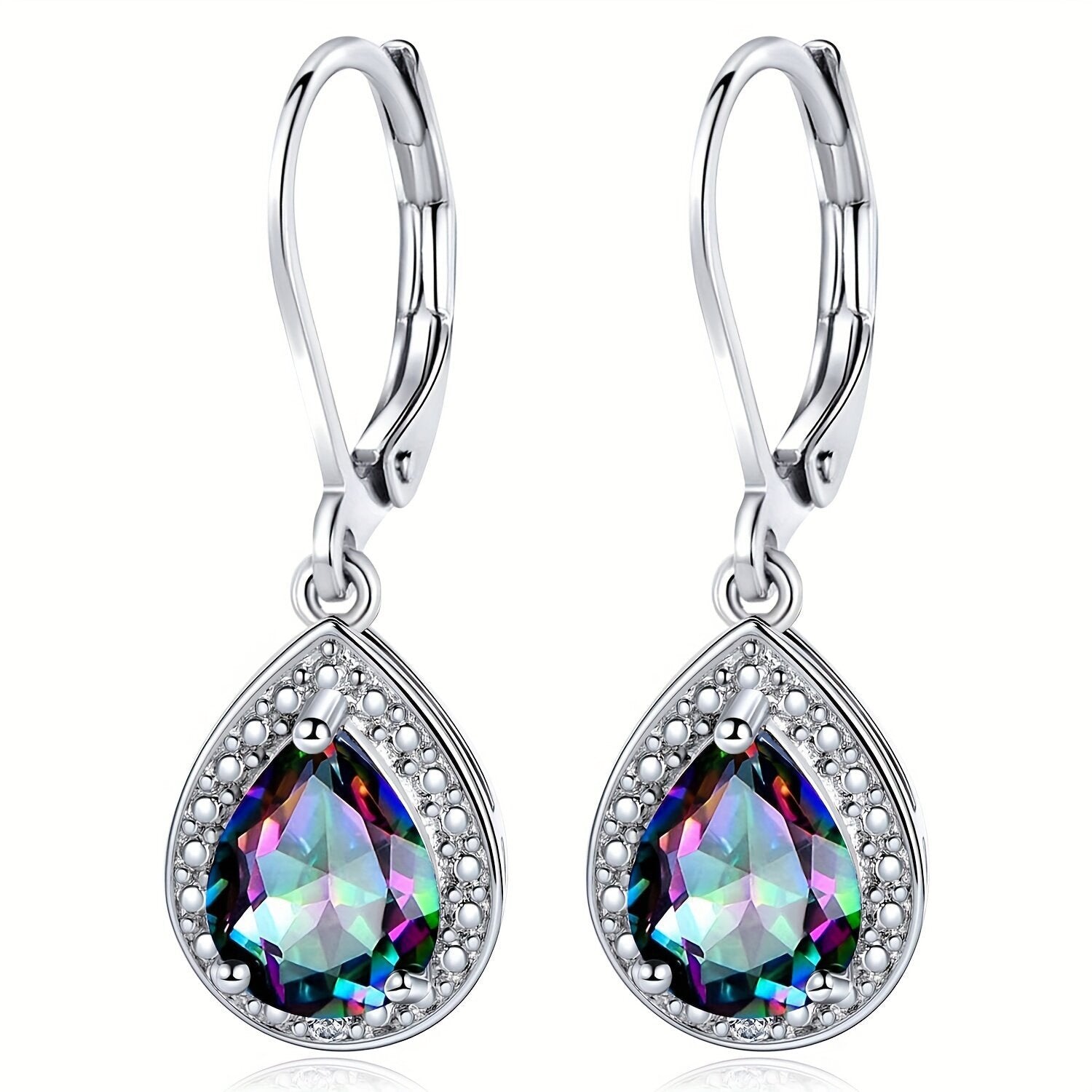 Colorful Water Drop Stone Earrings – Fashion Jewelry for Women