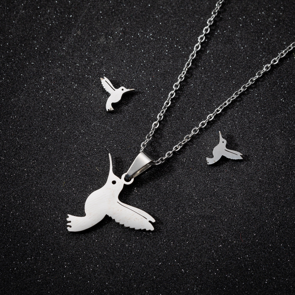 Cute Animal Stainless Steel Jewelry Set – Earrings & Necklace for Women